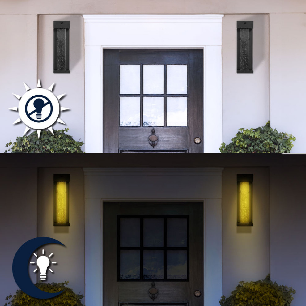 JONATHAN Y Lighting JYL2404 Miranda 16 quotTall LED Wall Sconce   Outdoor Wall Lights And Sconces   by Buildcom  Houzz