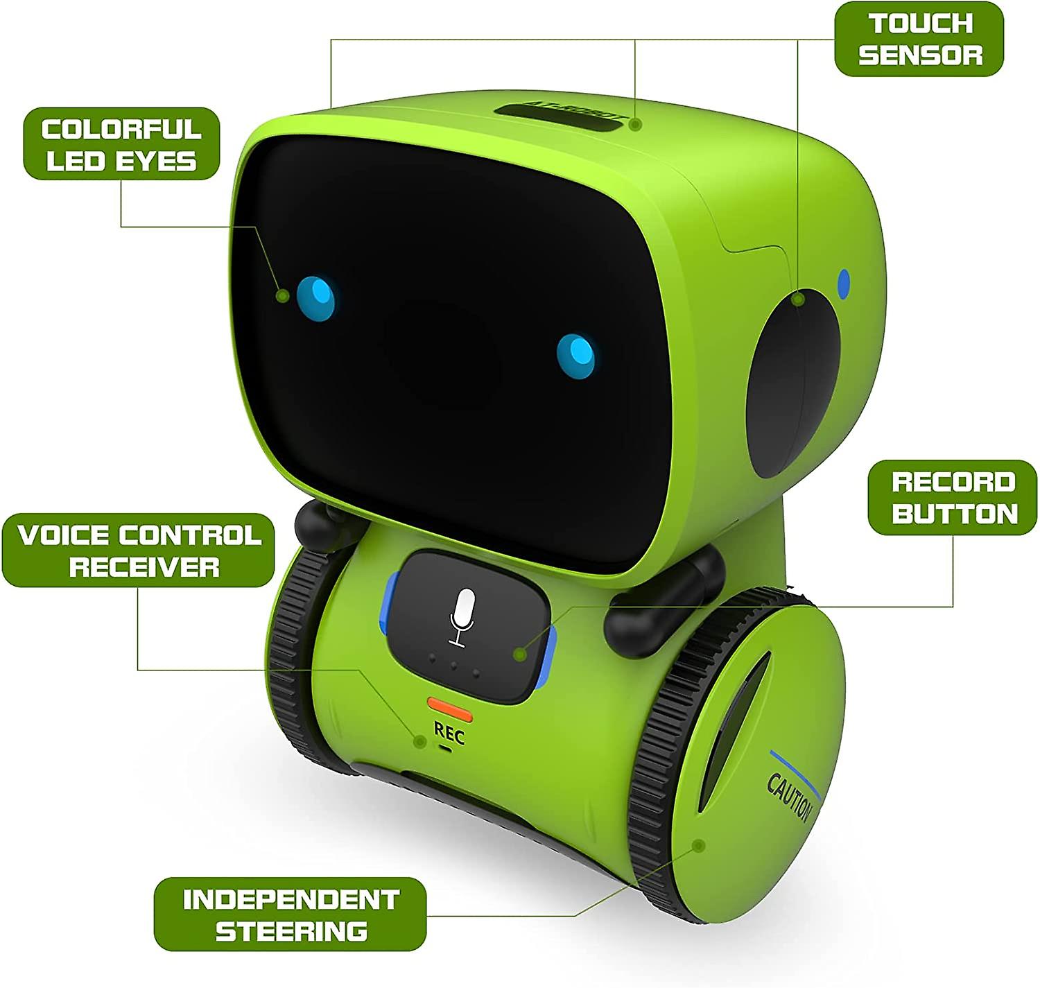 Baicccf Kids Smart Robot Toys， Children Interactive Intelligent Robot Toys For 3-9 Years Old， Girls Boys Robotic Toys， Voice Control andtouch Sense， Dan