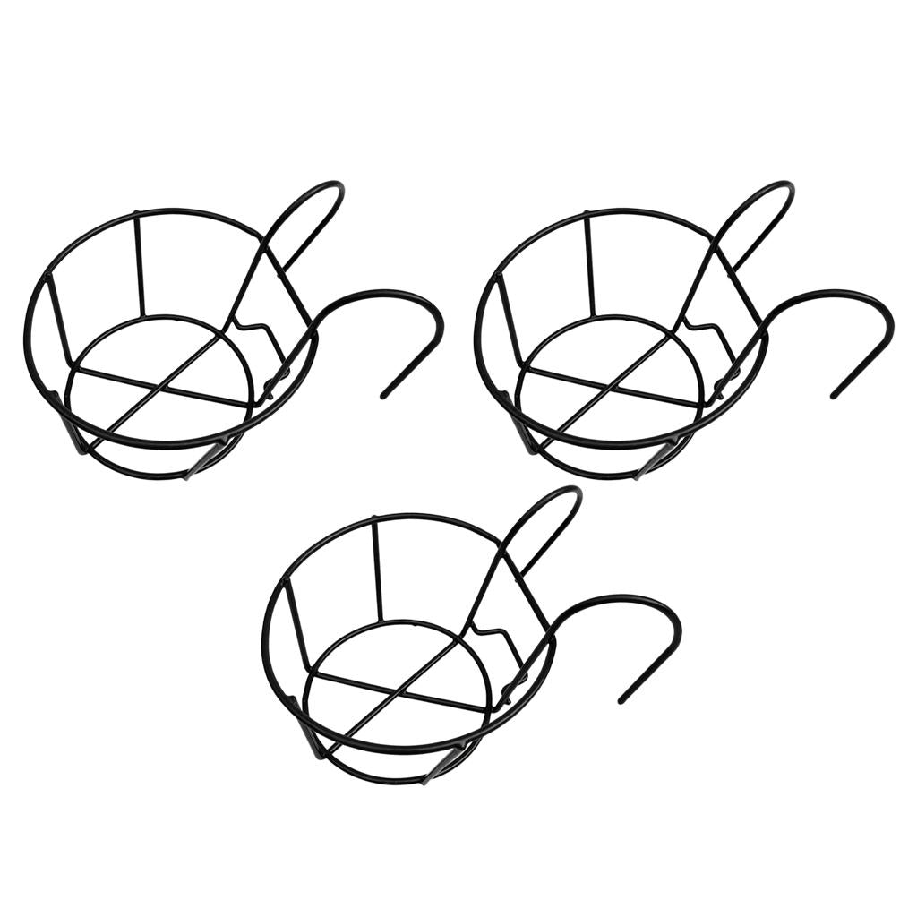 3x Balcony Flower Shelf Iron Wire Hanging Flower Pot Shelf Flower Pot Rack Flower Pot Rack For Railings