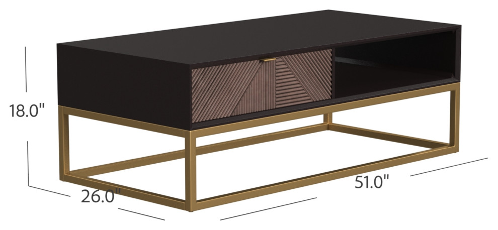 Angular Gold and Black Cocktail Tablе Bеadеr Cocktail Tablе   Contemporary   Coffee Tables   by Sideboards and Things  Houzz