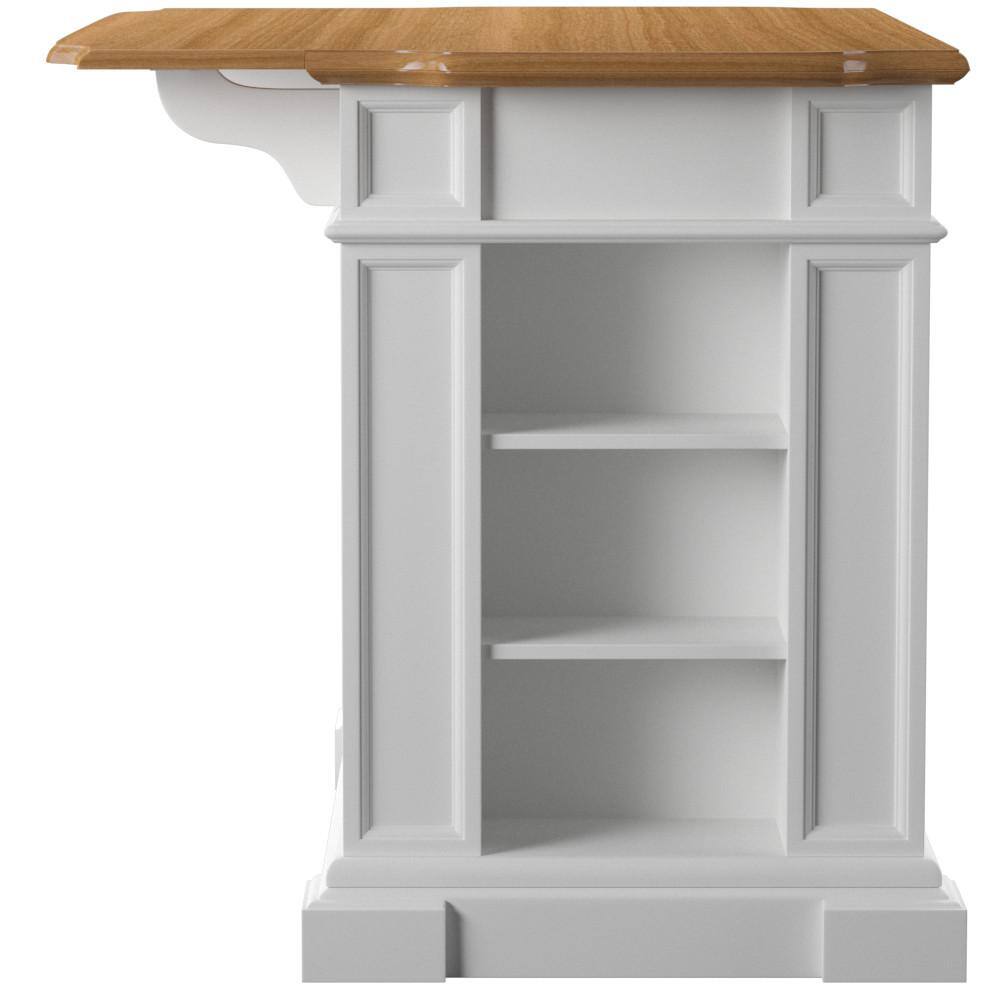 HOMESTYLES Americana White Kitchen Island With Drop Leaf 5002-94