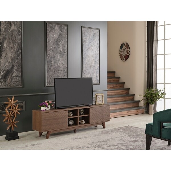 Laydi 2 Door Cabinet 4 Cubby Hole Shelves TV Stand for TVs up to 80