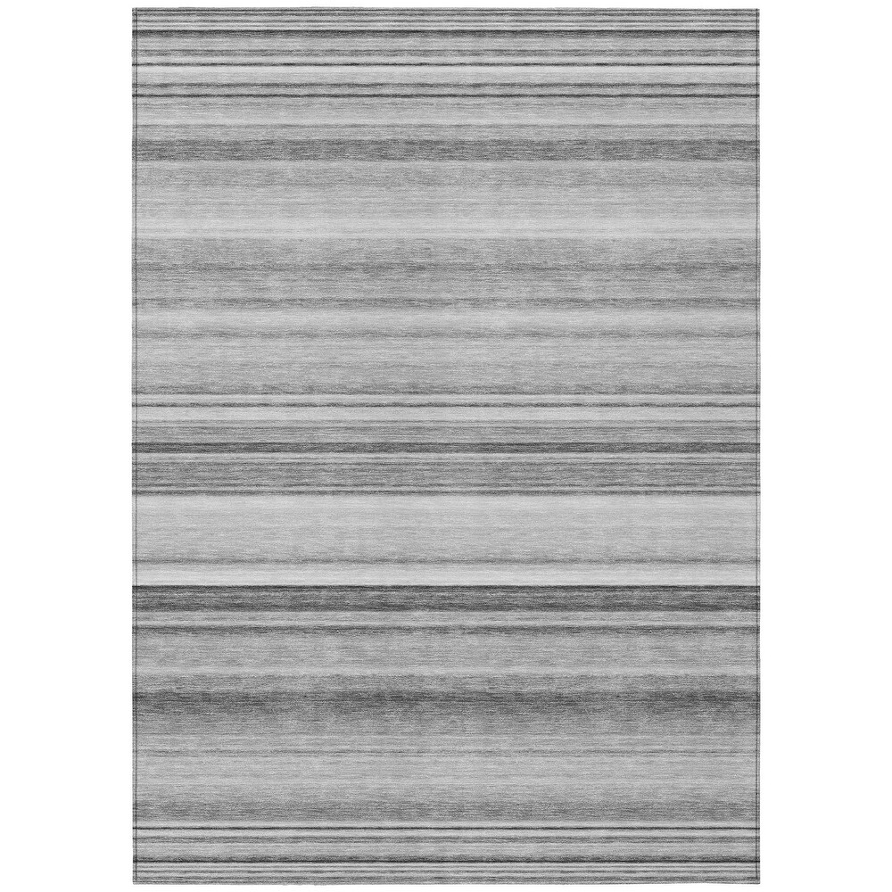 Machine Washable Indoor/ Outdoor Chantille Multi Stripe Rug