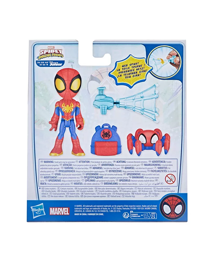 Spidey and His Amazing Friends Marvel Web-Spinners  Spidey Action Figure with Accessories  Web-Spinning Accessory