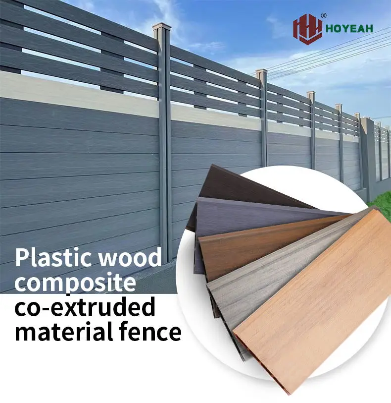 Factory Supply WPC Fencing Aluminium oy Post Guarding Fence Waterproof Wood Composite Fence