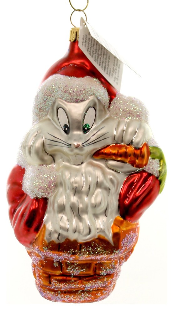 Christopher Radko SANTA BUGS Glass Ornament Loony Tunes Warner   Contemporary   Christmas Ornaments   by Story Book Kids Inc  Houzz