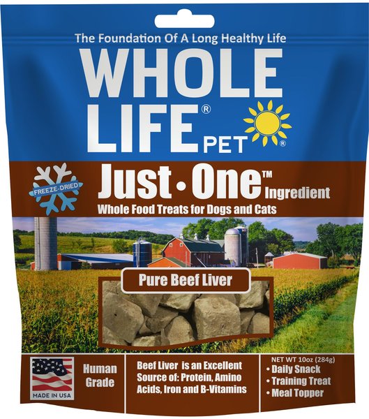 Whole Life Just One Ingredient Pure Beef Liver Freeze-Dried Dog and Cat Treats