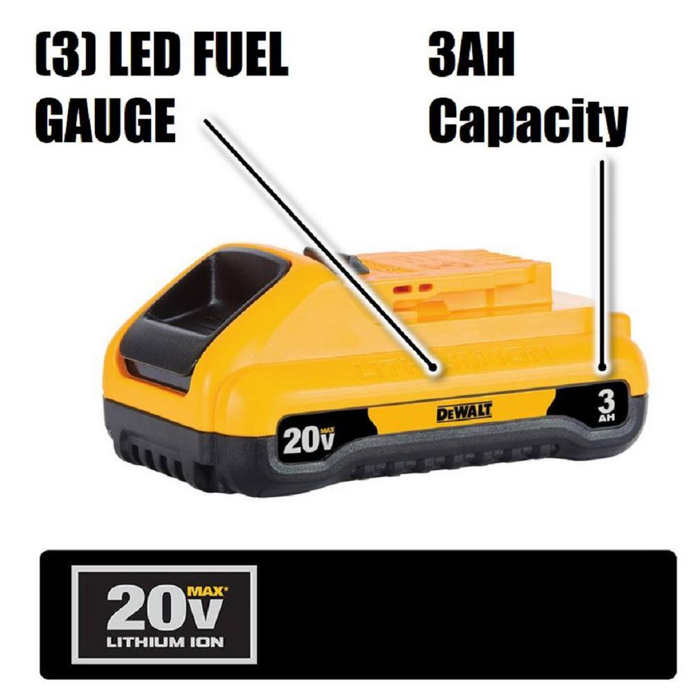 DEWALT DCL077BW230 20V MAX Compact Task Light and (1) 20V MAX Compact Lithium-Ion 3.0Ah Battery