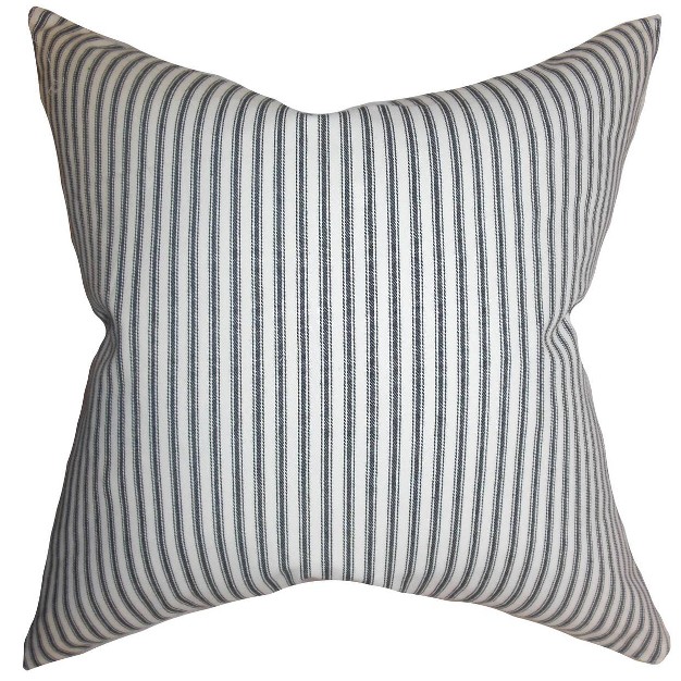 Stripe Square Throw Pillow White black Pillow Collection