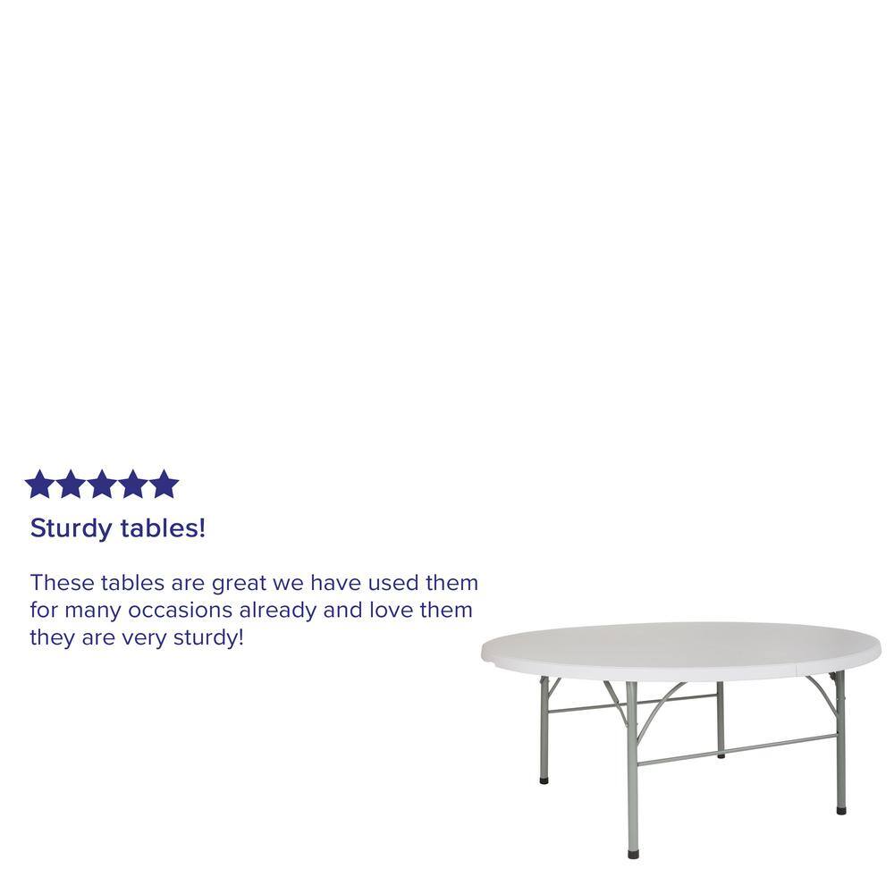 Carnegy Avenue 71 in. Granite White Plastic Tabletop Metal Frame Folding Table CGA-RB-20745-GR-HD