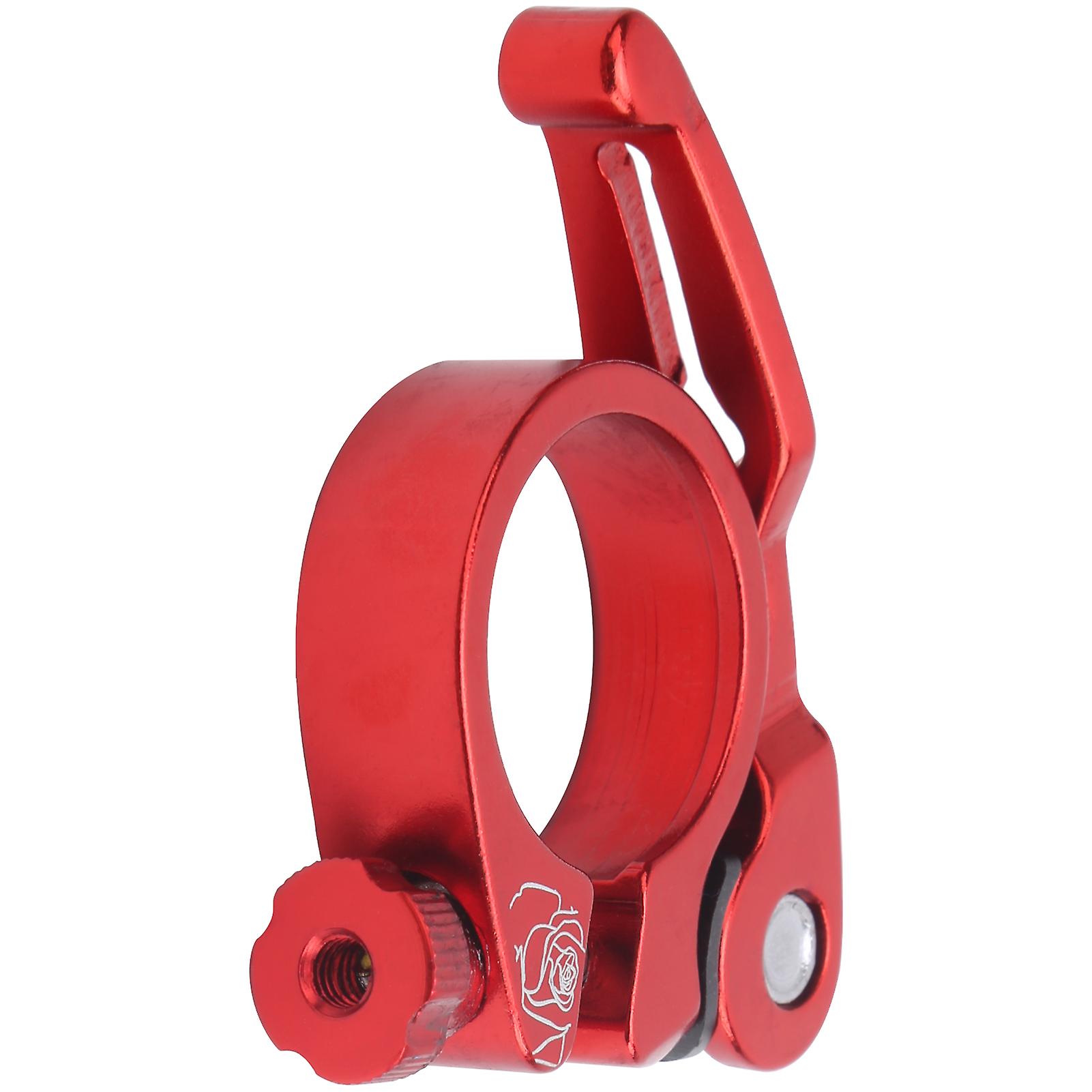 31.8mm Bike Seat Clamp Aluminum Alloy Quick Release Mountain Road Bike Seatpost Clampred