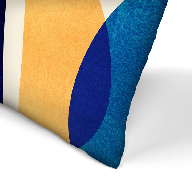 Gold Blue Geometric By Modern Tropical Throw Pillow Americanflat Abstract