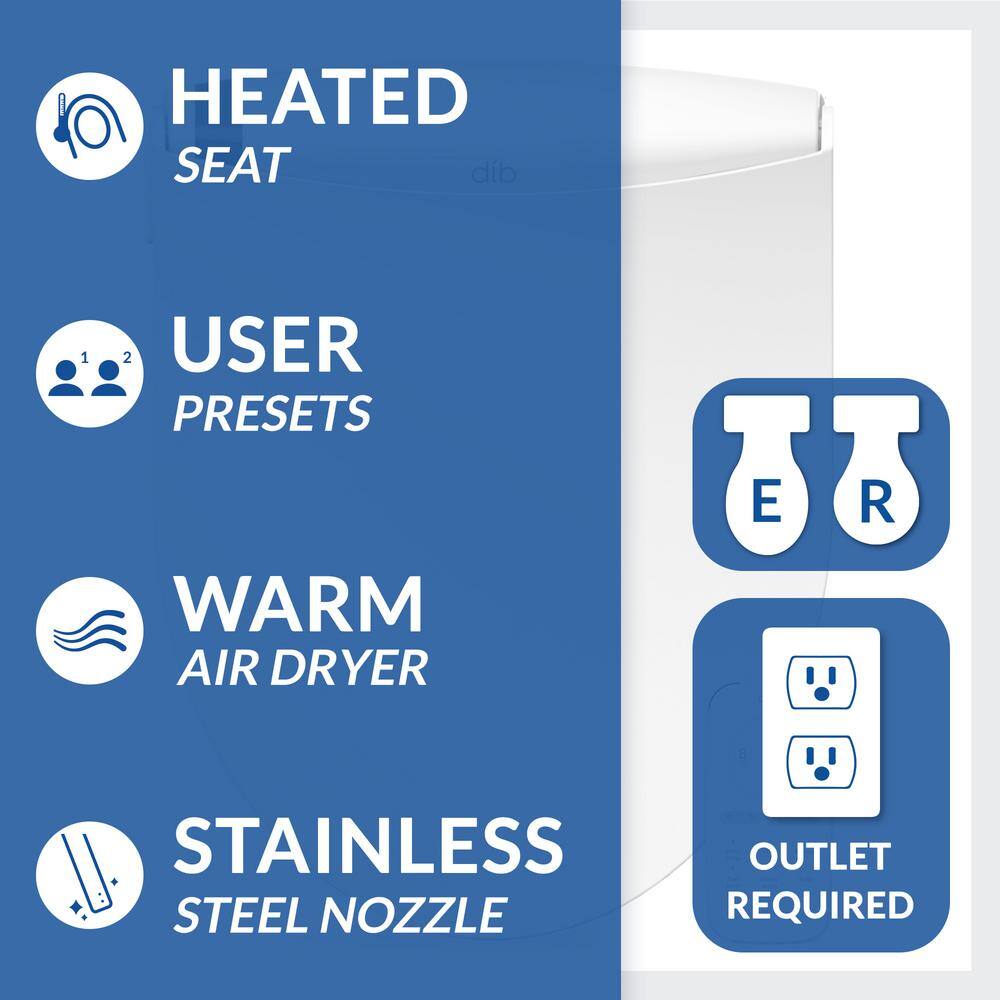 BIO BIDET DIB Special Edition Electrical Bidet Seat for Round Toilets in White DIB-850R