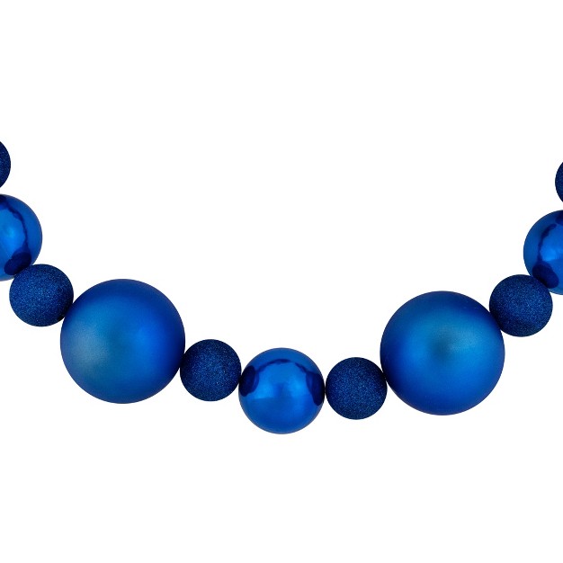 Northlight 6 x27 Blue Shatterproof Ball 3 finish Christmas Garland