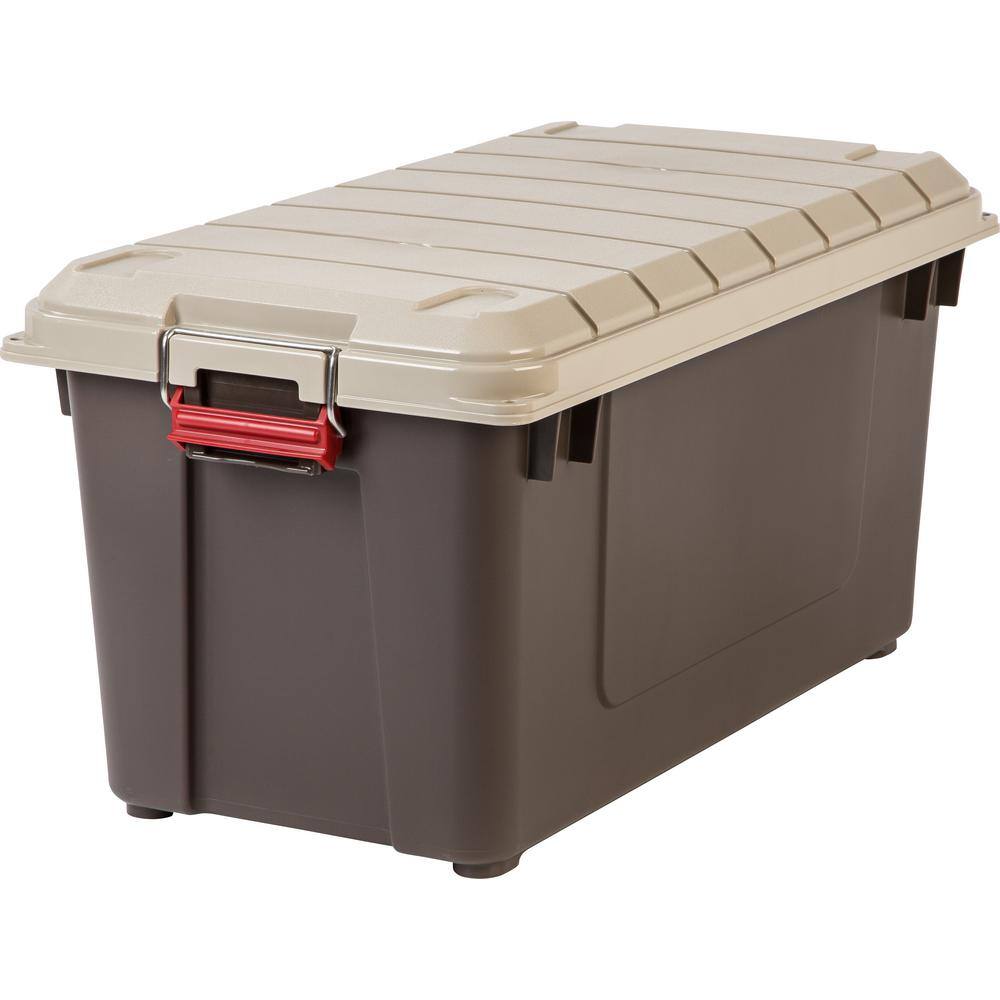 IRIS 82 Qt. WeatherPro Store-It-All Storage Bin in Brown (4-Pack) 250183