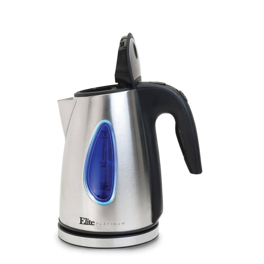 Elite Platinum 7-Cup Cordless Stainless Steel Electric Kettle with Automatic Shut-off EKT-1271