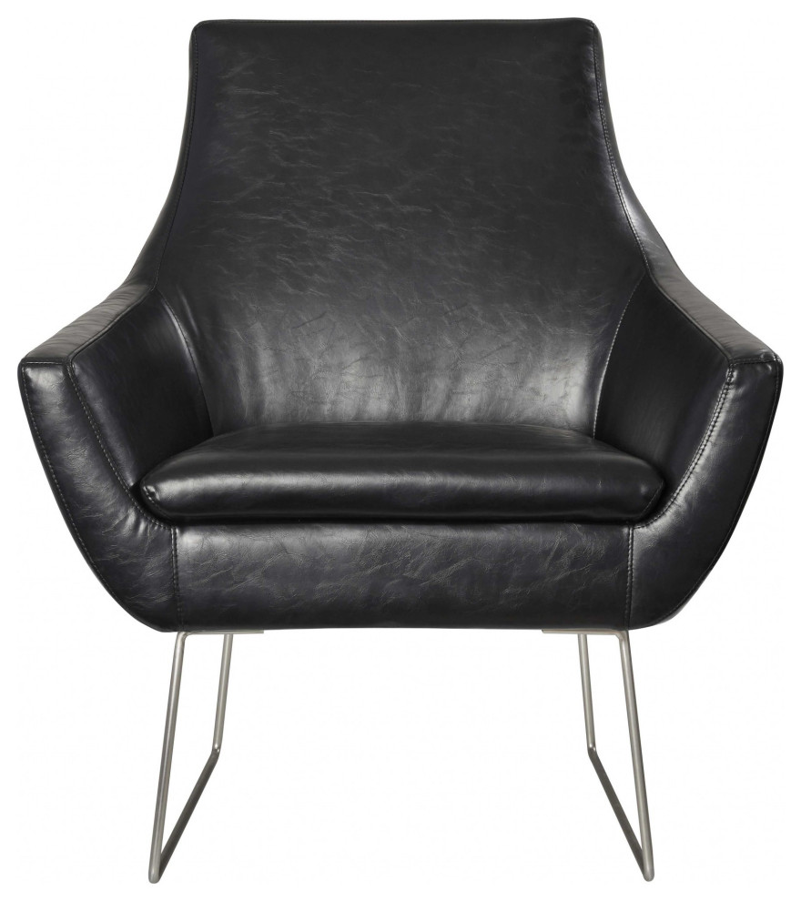 HomeRoots 33 quotX 30.5 quotX 37 quotBlack Chair   Contemporary   Armchairs And Accent Chairs   by VirVentures  Houzz