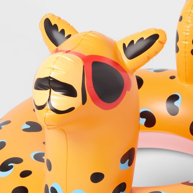 Kids x27 Cheetah Pool Float Orange