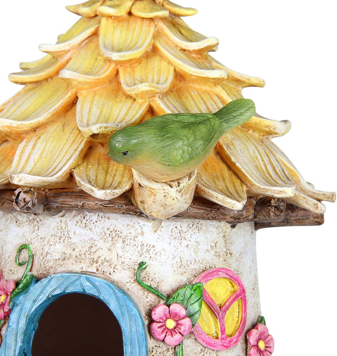 Exhart Solar Hand Painted Fairy House Hanging Bird House