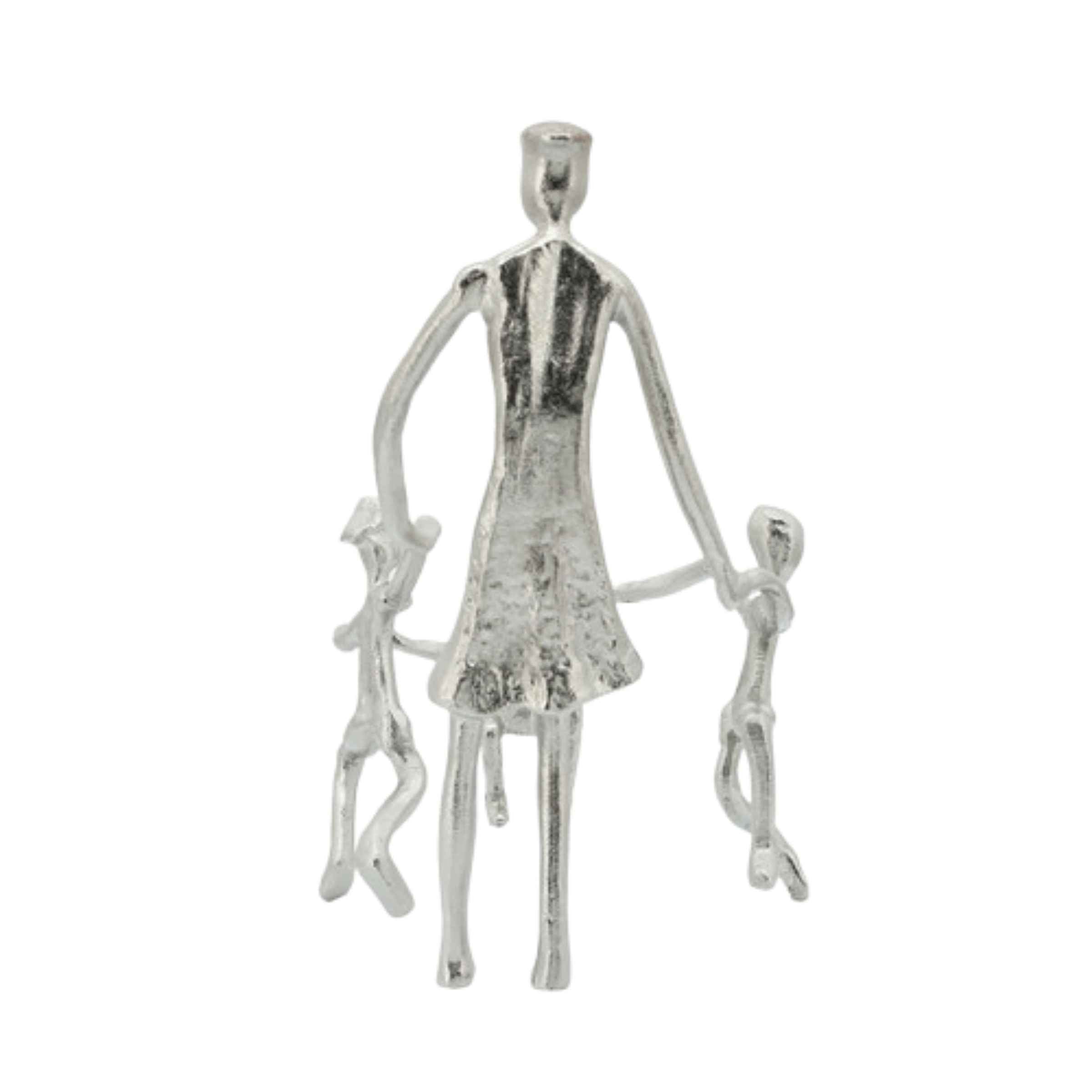 Mother And Kids Metal Sculpture 27 Cm 16181-01