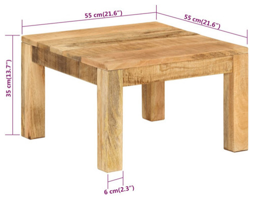 vidaXL Coffee Table Square Side End Table Accent Sofa Table Solid Wood Mango   Transitional   Coffee Tables   by vidaXL LLC  Houzz