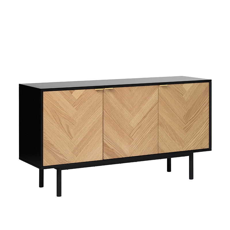 CALVI Sideboard Buffet 1.5M -  Natural & Black