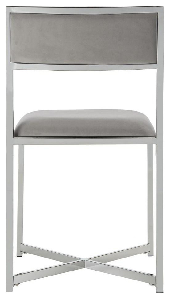 Kenneth Chrome Side Chair Grey Set 2   Modern   Dining Chairs   by Virgil Stanis Design  Houzz