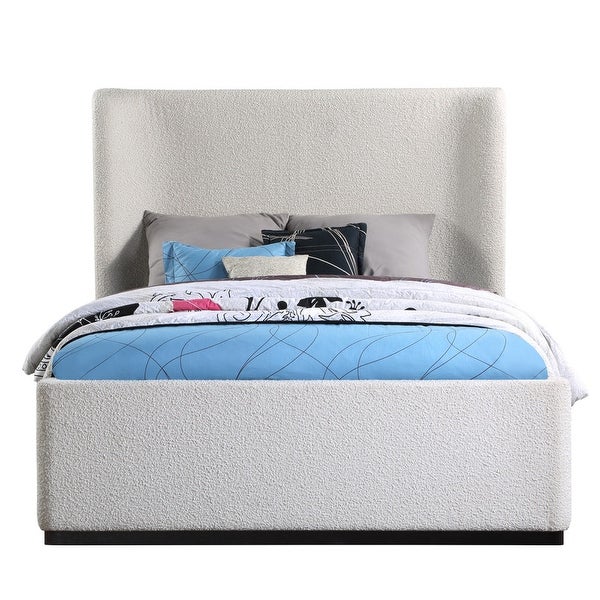 Best Master Furniture Salomé Bouclé Upholstered Low Profile Platform Bed