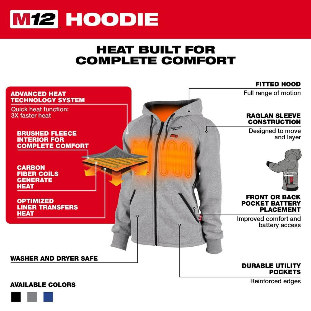 Milwaukee M12 Womens Heated Hoodie Kit 336B21SM910 from Milwaukee