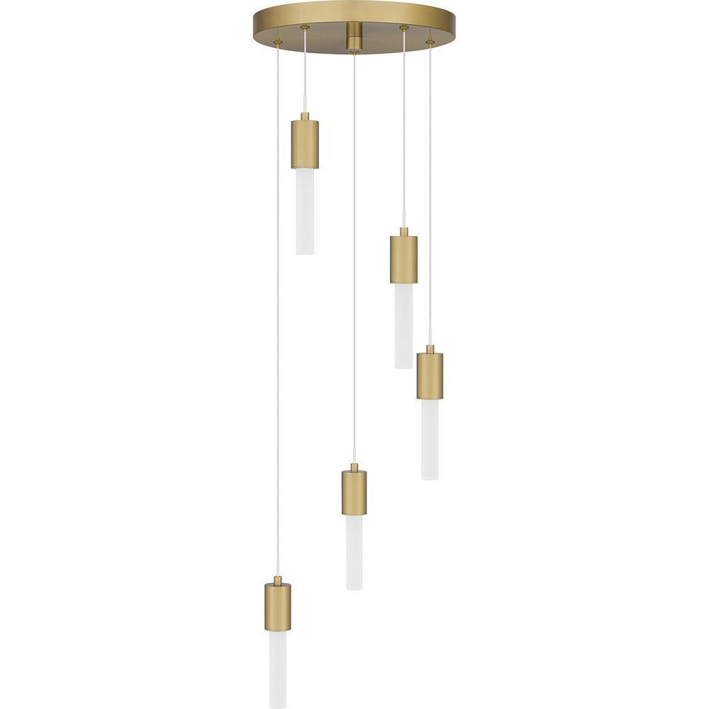 Hampton Bay Bellingham 30-Watt 5-Light Integrated LED Gold Cluster Pendant HD7972B