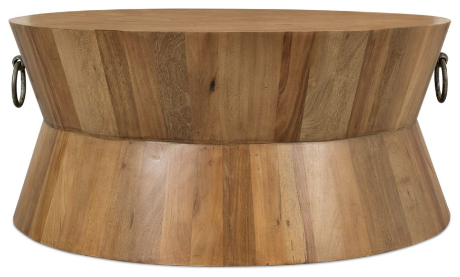 Tower Round Coffee Table Driftwood   Industrial   Coffee Tables   by Sideboards and Things  Houzz