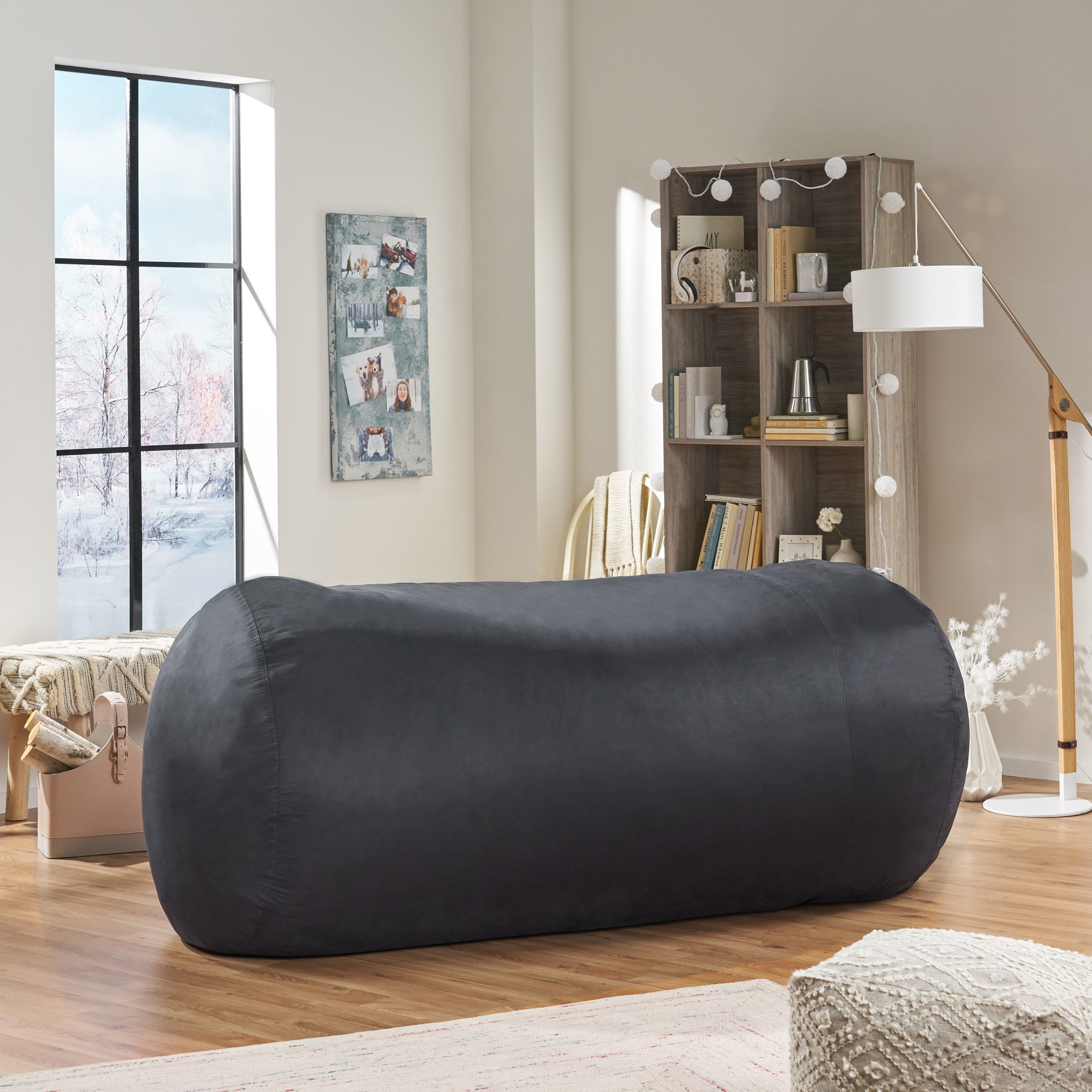 David 6.7 Foot Faux Microfiber Bean Bag