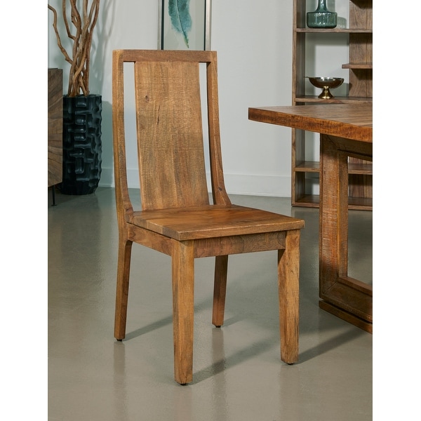 Elias Midcentury Solid Mango Wood Dining Chair Set of 2 Dining Chairs