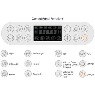 EAGO 71 in. Acrylic Left Drain Corner Apron Front Whirlpool Bathtub in White AM124ETL-R