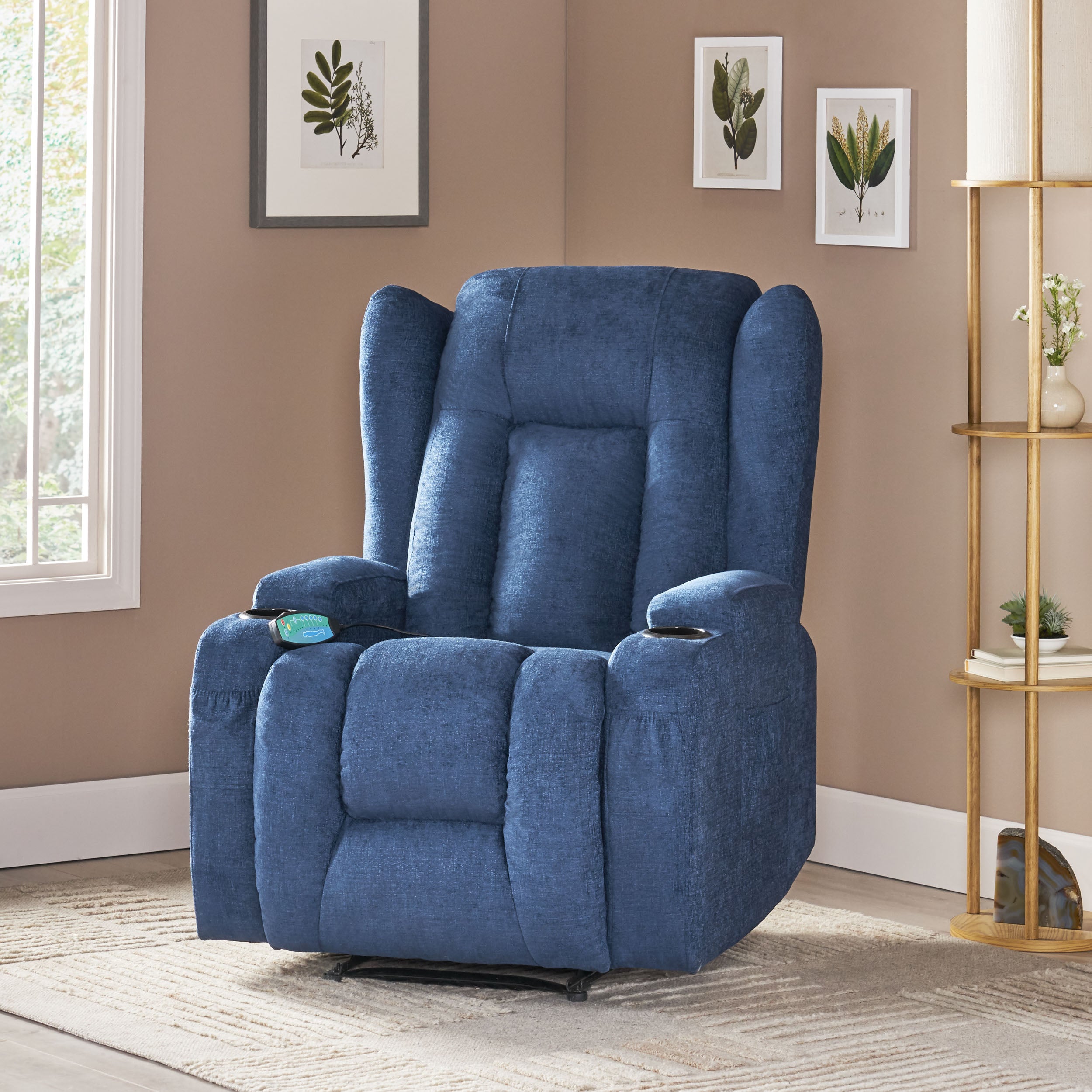 Ellerslie Contemporary Pillow Tufted Massage Recliner