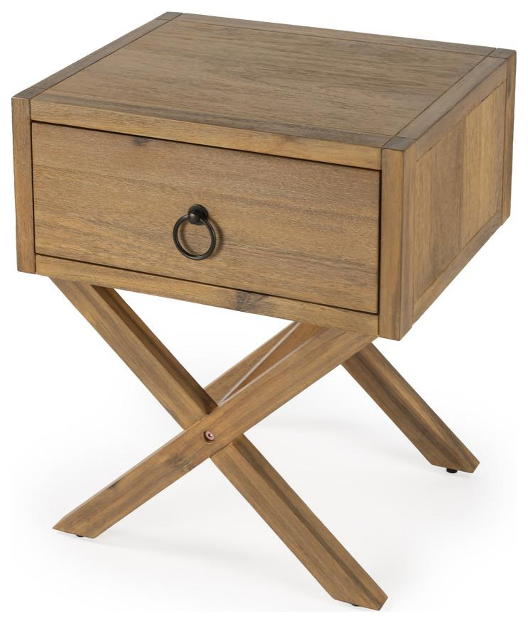 Butler Lark Natural Wood End Table   Contemporary   Accent Chests And Cabinets   by BisonOffice  Houzz