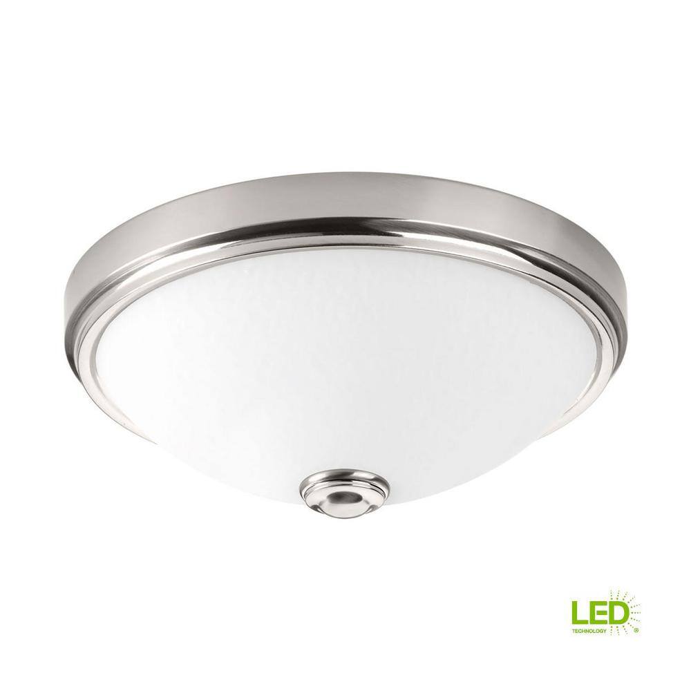 Progress Lighting 11 in. Linen Collection 21 -Watt Brushed Nickel Integrated LED Flush Mount P350005-009-30