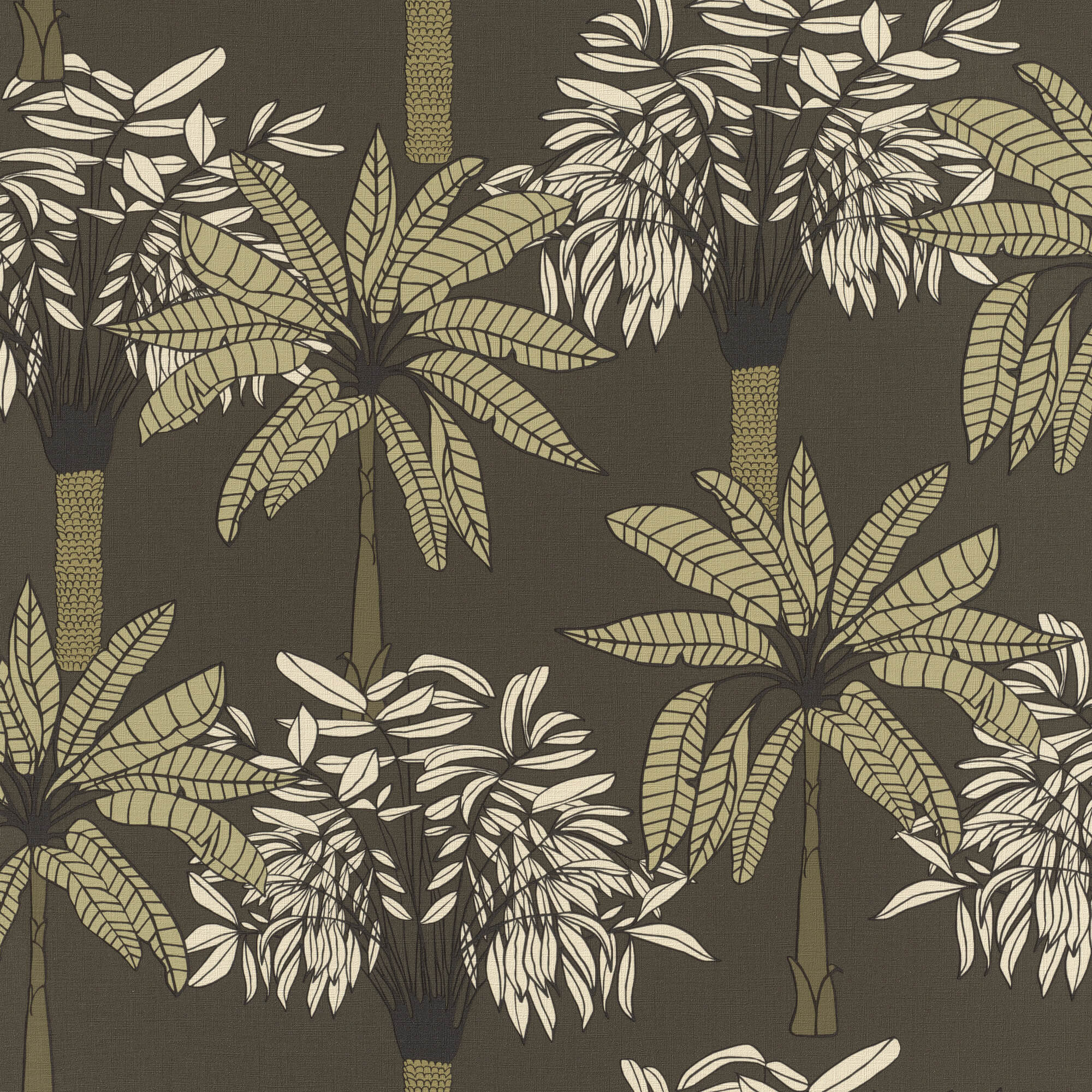 Sample Bold Palms Charcoal Wallpaper