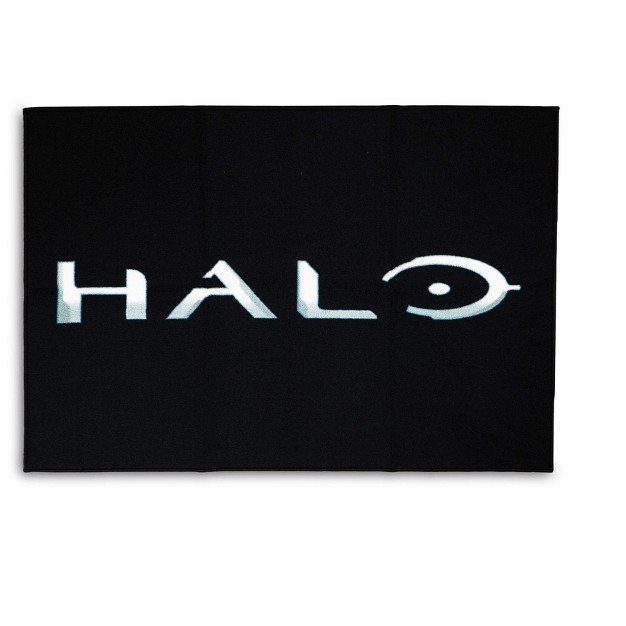 Ukonic Halo Black Logo Rectangular Area Rug 36 X 52 Inches