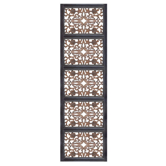 Benjara BM01869 Rectangular Wall Panel with Intric...