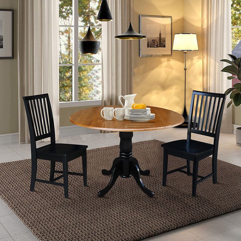 International Concepts Drop Leaves Dining Table and Chair 3-piece Set