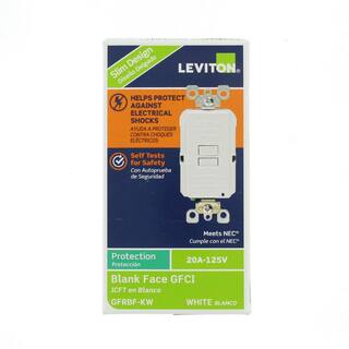 Leviton 20 Amp 125-Volt Combo Self-Test Blank Face GFCI Outlet White R98-GFRBF-0KW