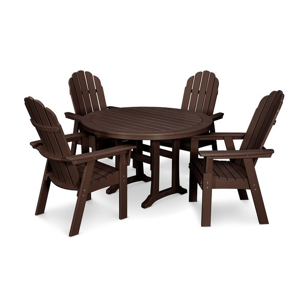 POLYWOOD Vineyard Adirondack 5Piece Nautical Trestle Dining Set