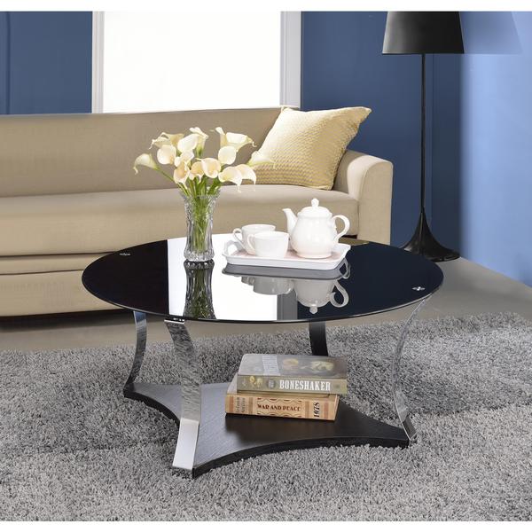 Acme Furniture Geiger Glass Metal Coffee or End Table