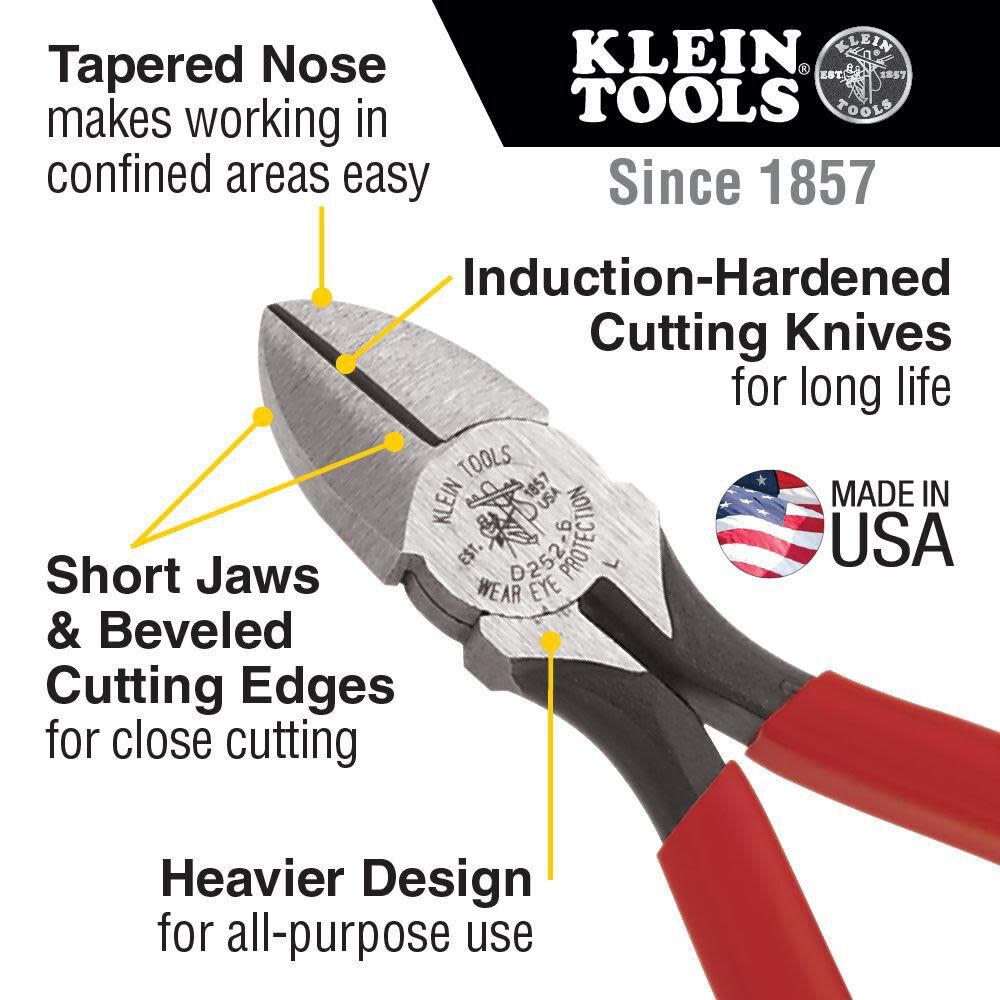 Klein Tools 6-1/8 In. All Purpose Heavy-Duty Diagonal Cutting Pliers D2526 from Klein Tools