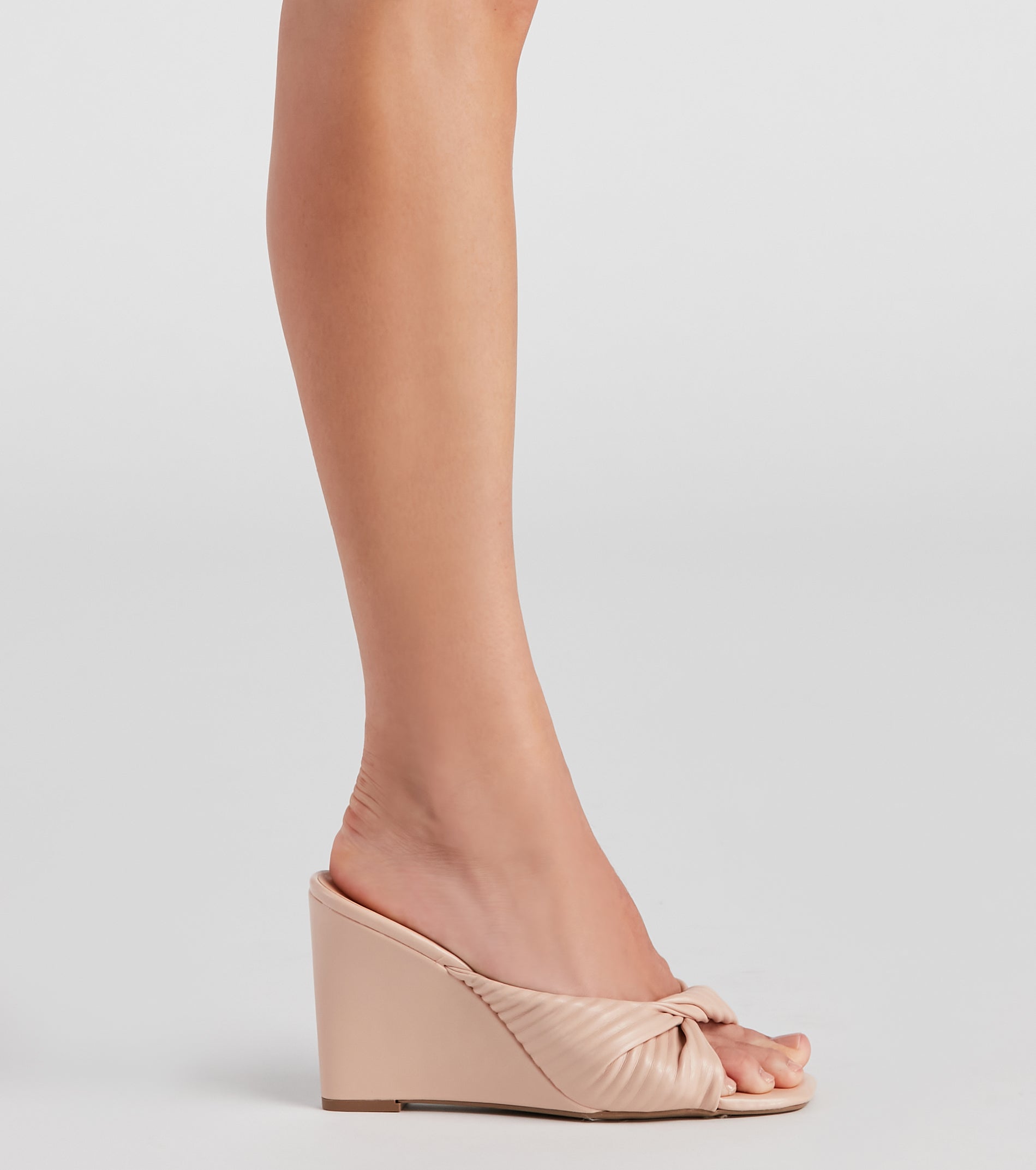 Pleat Treat Square Toe Wedges