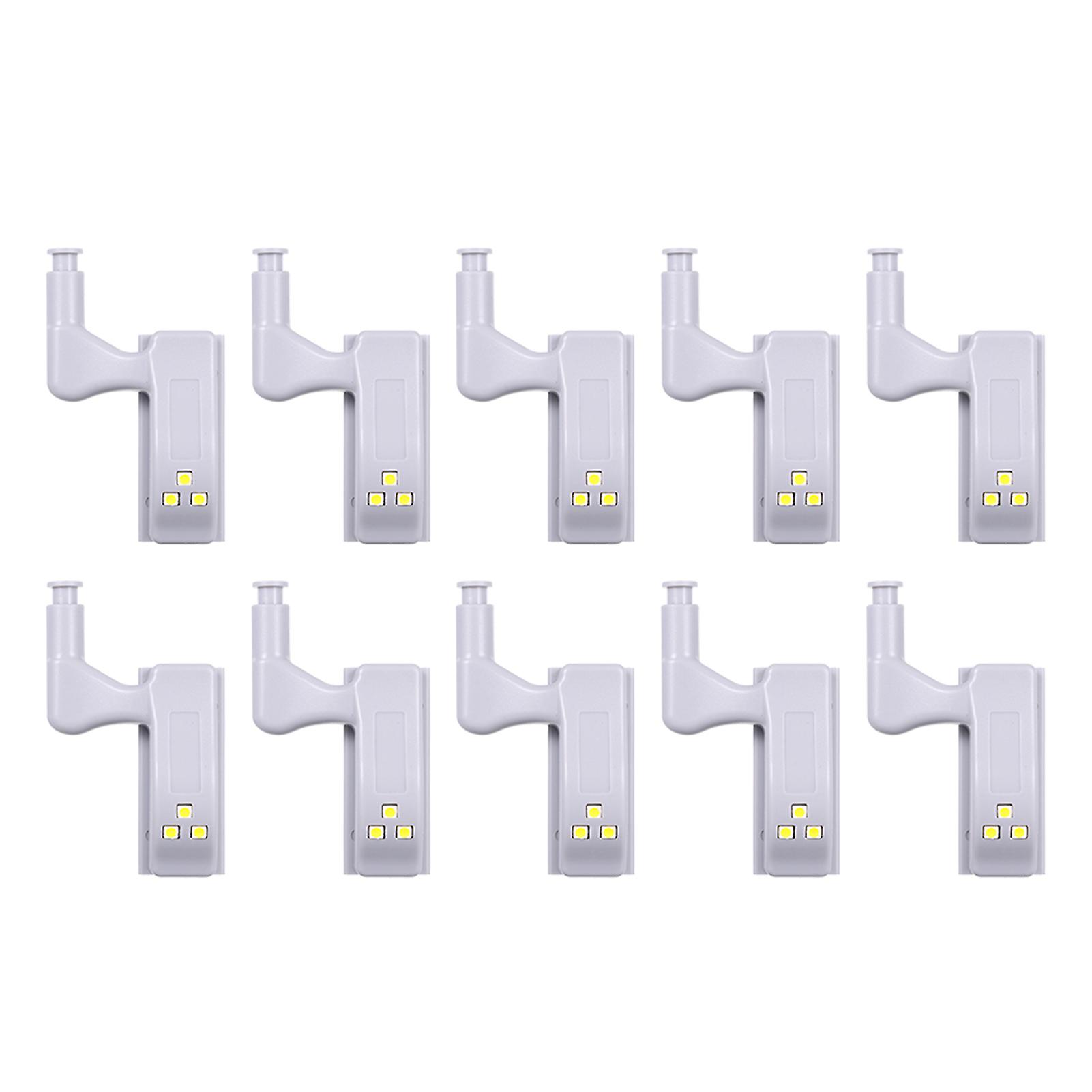 10 Pcs Led Sensor Hinge Light Lamp For Kitchen Cabinet Cupboard Closet Wardrobe White