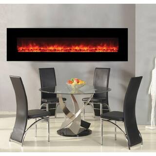 Master of Romance 95 in. Wall-Mount Electric Fireplace in Black FP95