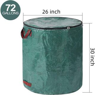 72 Gal. Leaf Bag Reusable Lawn and Leaf Garden Bag with Reinforced Handle Zip Cover (4-Pack Green) B09Q5SJPTS