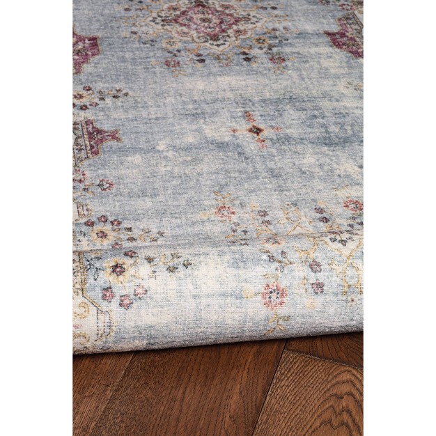 Washable Lennox Pale Rug Blue ivory Linon